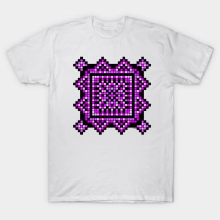 purple pixelated mandala T-Shirt